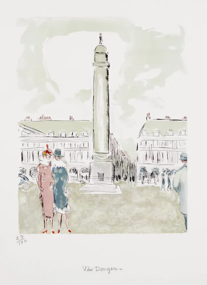 リトグラフ Van Dongen - Place Vendôme