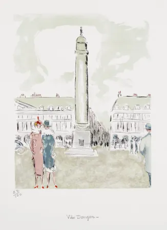 リトグラフ Van Dongen - Place Vendôme