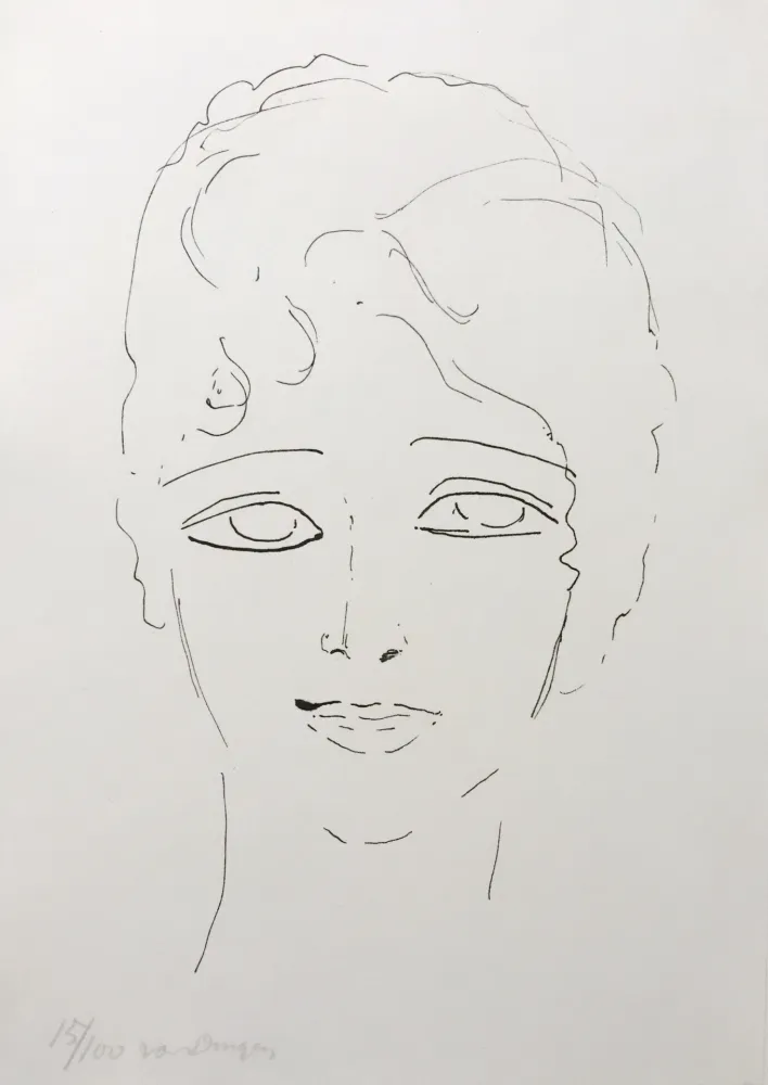 リトグラフ Van Dongen - Tete de Femme