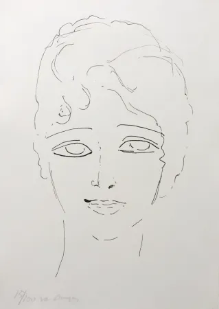 リトグラフ Van Dongen - Tete de Femme