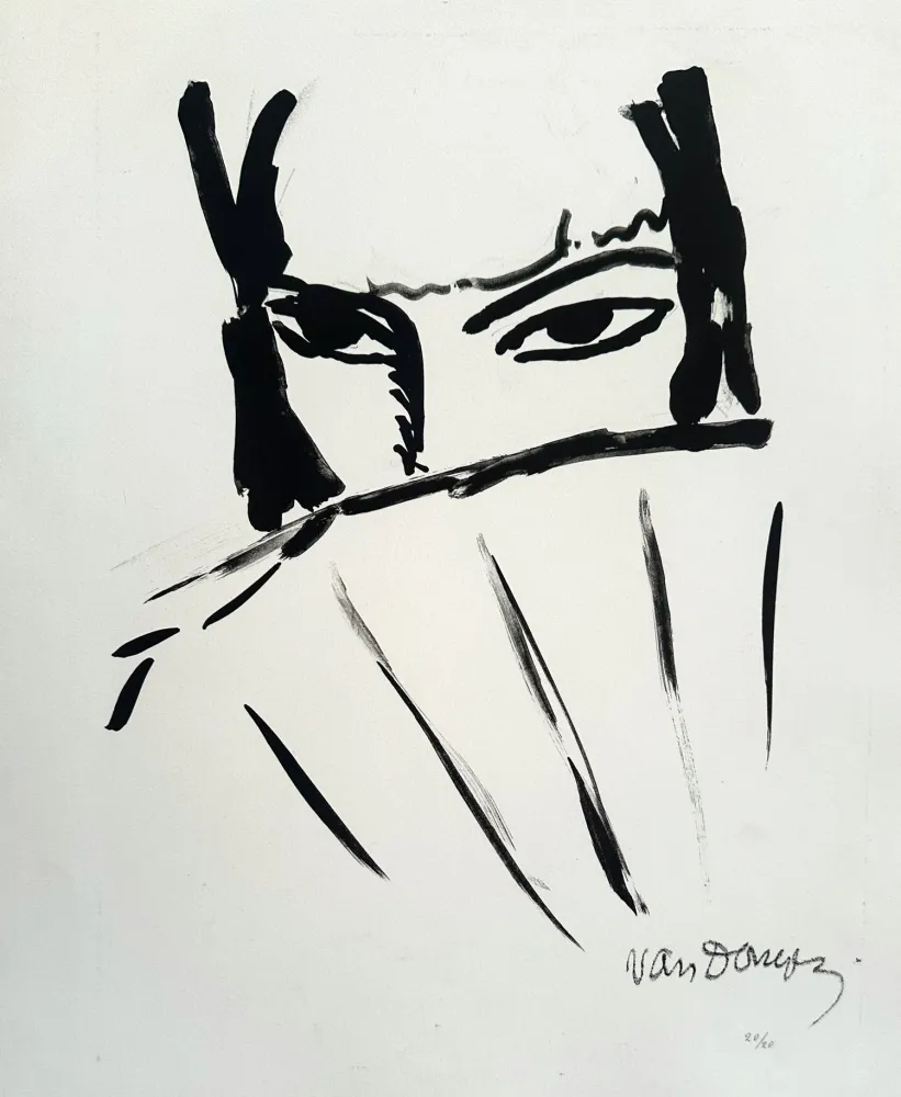 リトグラフ Van Dongen - Woman with a Fan