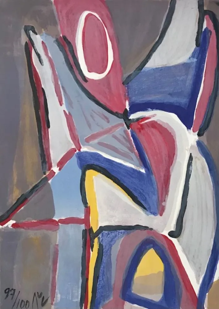 リトグラフ Van Velde - Combat 