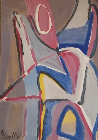 リトグラフ Van Velde - Combat