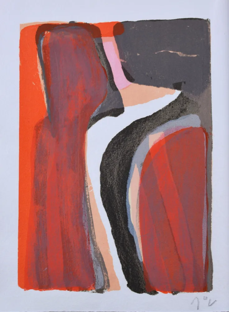 リトグラフ Van Velde - Dans leur voix les eaux 