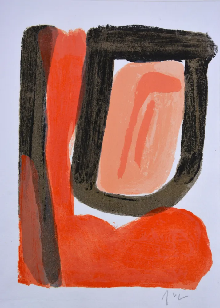 リトグラフ Van Velde - Dans leur voix les eaux