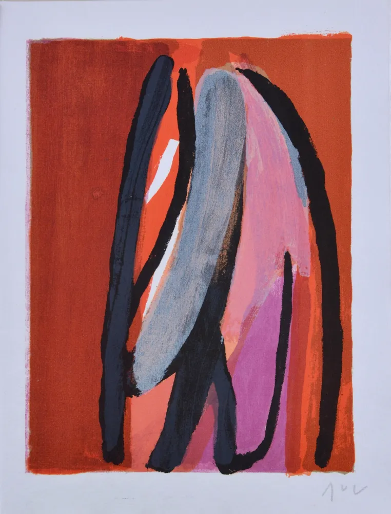 リトグラフ Van Velde - Dans leur voix les eaux