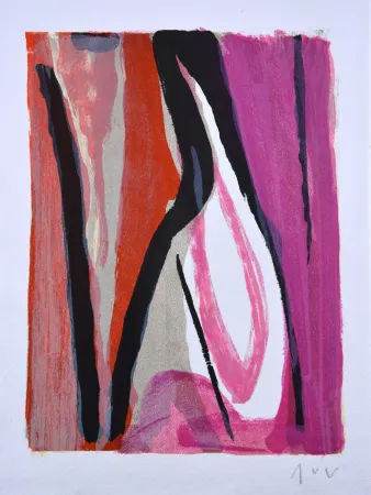 リトグラフ Van Velde - Dans leur voix les eaux