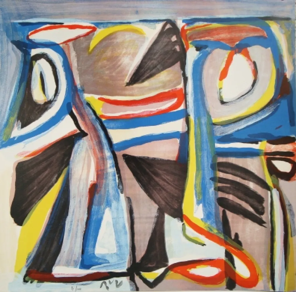 リトグラフ Van Velde - Dernière inquiétude