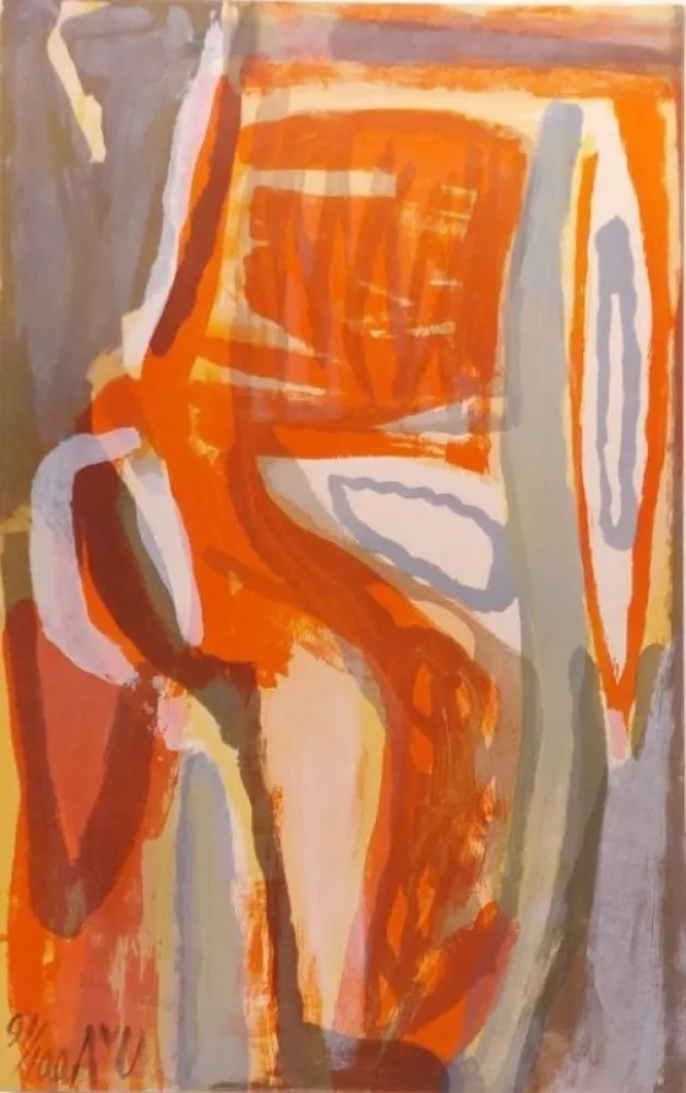 リトグラフ Van Velde - Ecoute 