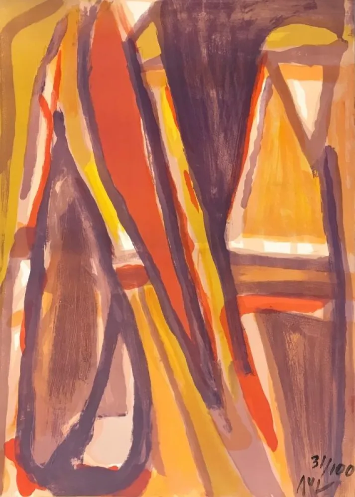 リトグラフ Van Velde - Eloignement 