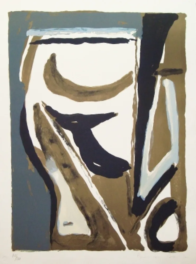 リトグラフ Van Velde - Grande Composition Verticale