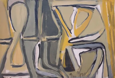 リトグラフ Van Velde - MP 174 - Exhalaison