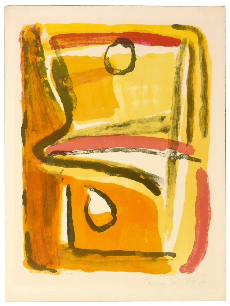 リトグラフ Van Velde - Parcours Jaune