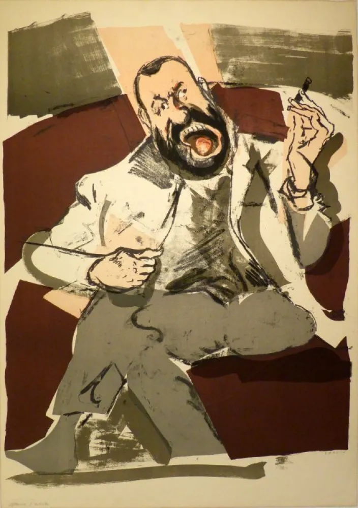 リトグラフ Varlin (Guggenheim, Willy) - Portrait des Photographen Ernst Scheidegger