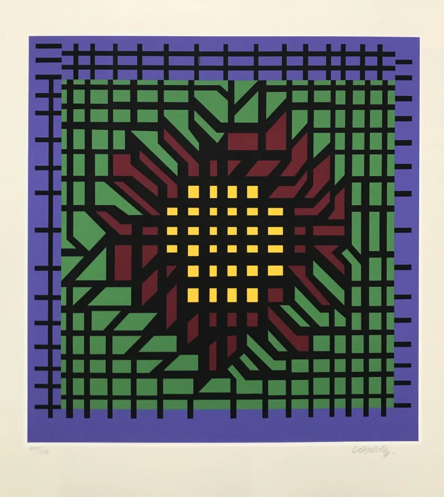 シルクスクリーン Vasarely - Abstract Composition
