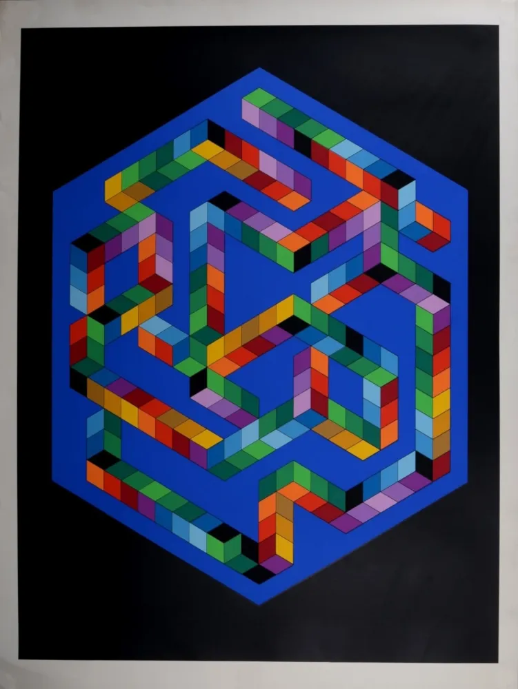シルクスクリーン Vasarely - Babel 3