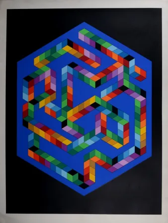 シルクスクリーン Vasarely - Babel 3