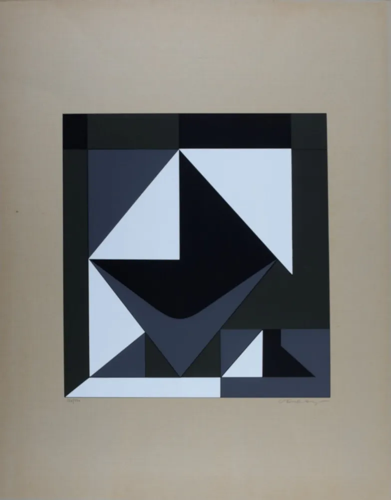 シルクスクリーン Vasarely - Calles Pequenas de la vieja ciudad