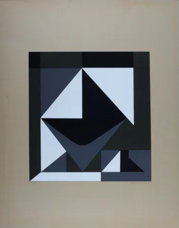 シルクスクリーン Vasarely - Calles Pequenas de la vieja ciudad