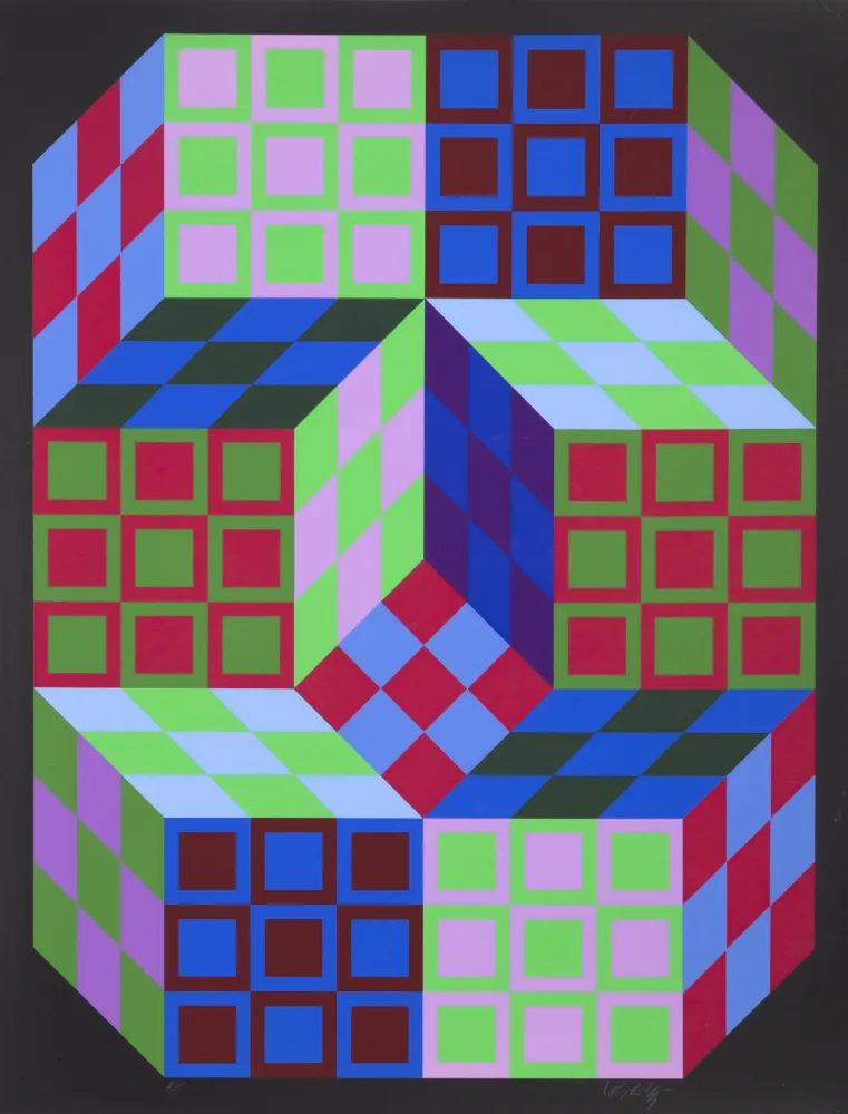シルクスクリーン Vasarely - Carden