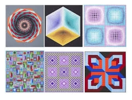 シルクスクリーン Vasarely - Carpeta Jalons