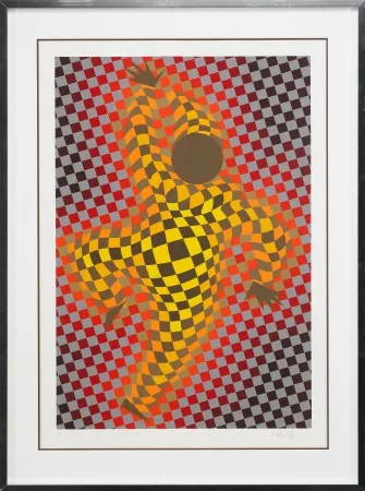 シルクスクリーン Vasarely - Clown
