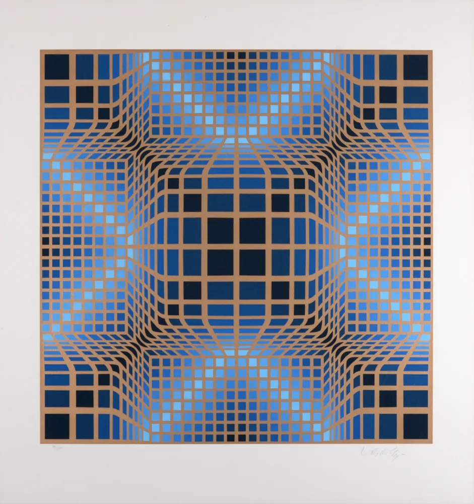 シルクスクリーン Vasarely - Composition, C. 1970 - Hand-signed & numbered