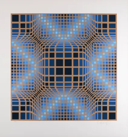 シルクスクリーン Vasarely - Composition, C. 1970 - Hand-signed & numbered