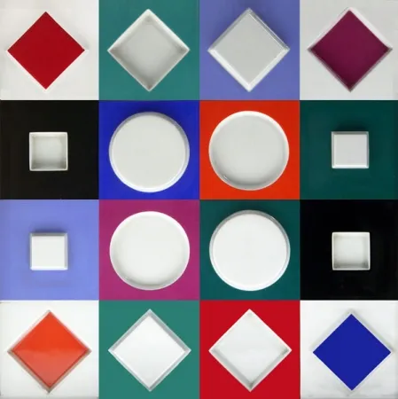 技術的なありません Vasarely - Composition Carrée Relief, 1970