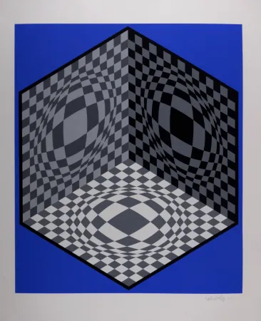 シルクスクリーン Vasarely - Composition cinétique, circa 1982 - Hand-signed
