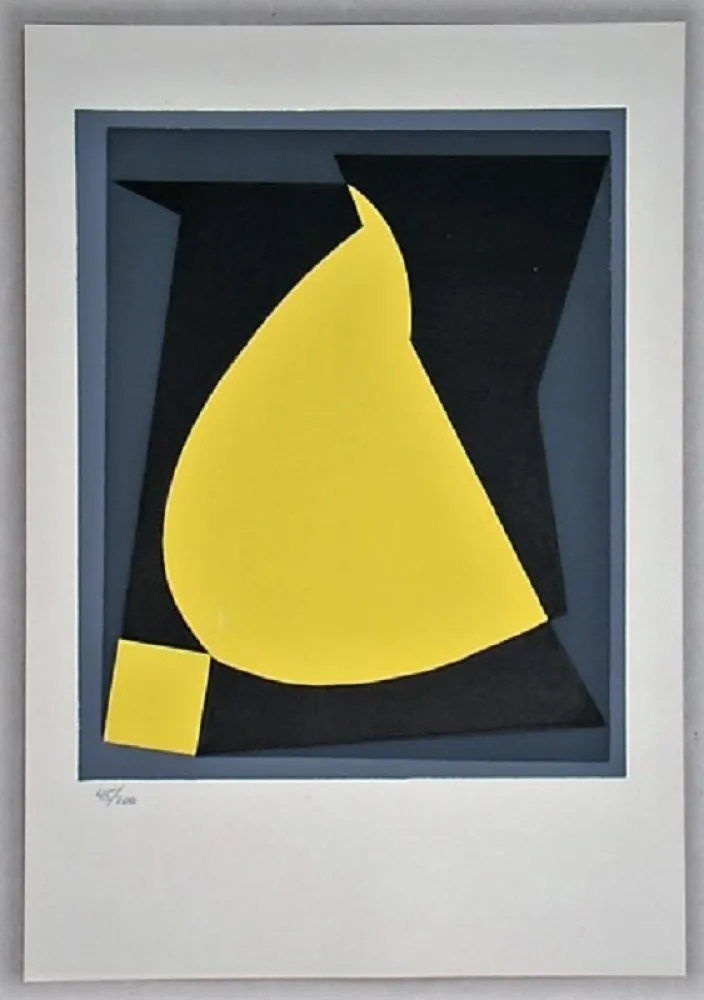 シルクスクリーン Vasarely - Composition - Geh durch den Spiegel