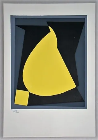 シルクスクリーン Vasarely - Composition - Geh durch den Spiegel