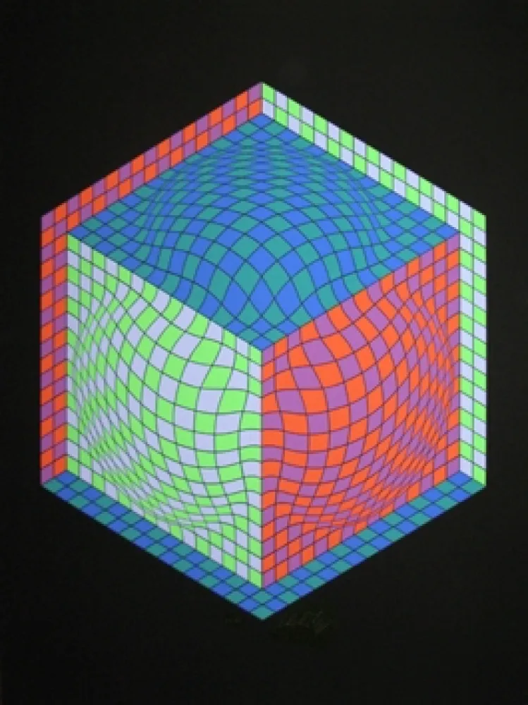 シルクスクリーン Vasarely - Composition M