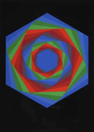 シルクスクリーン Vasarely - Dorado, C. 1970 -  Hand-signed & numbered