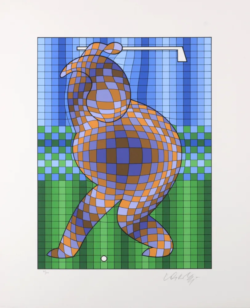 シルクスクリーン Vasarely - Golf, 1980 - Hand-signed!