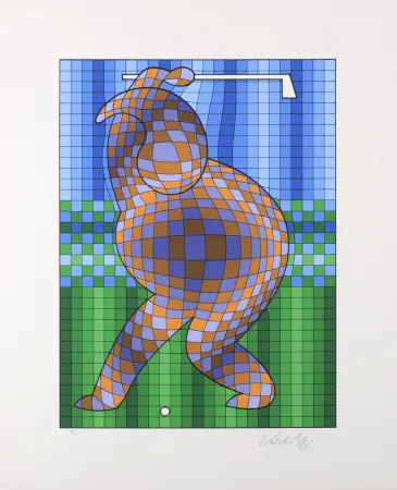 シルクスクリーン Vasarely - Golf, 1980 - Hand-signed!
