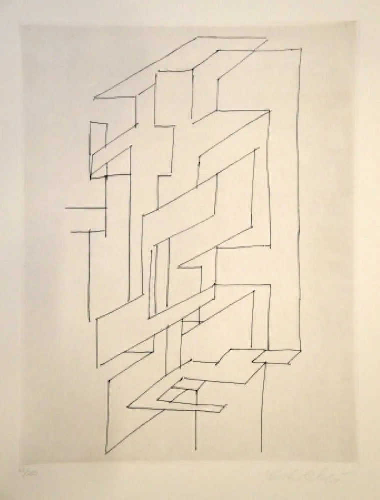 彫版 Vasarely - Gordes Gestalt