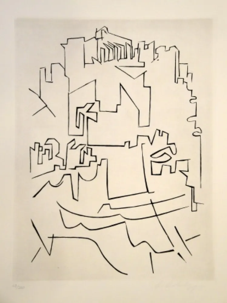 彫版 Vasarely - Gordes Village