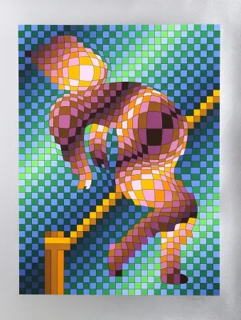 シルクスクリーン Vasarely - Harlequin Sportif
