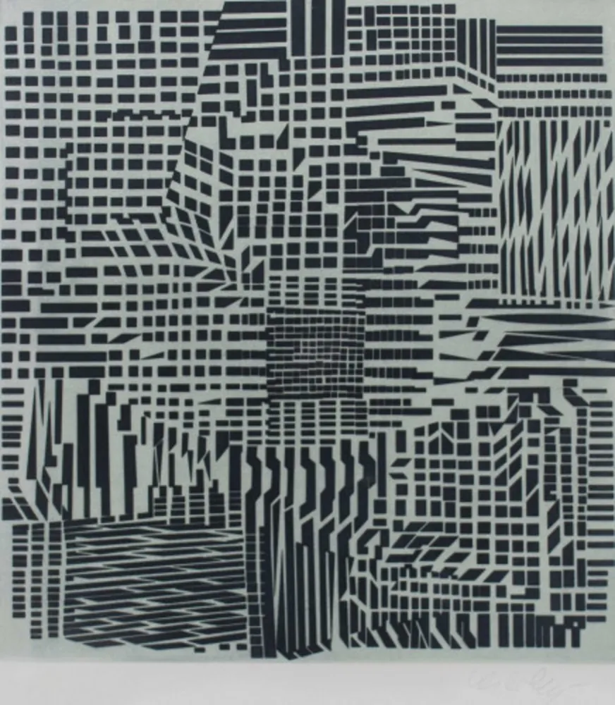 エッチングと　アクチアント Vasarely - Hommage a Bach III, ca