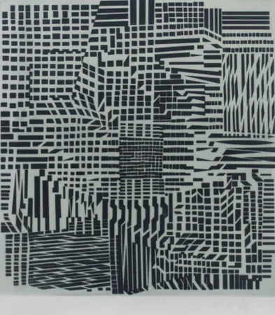 エッチングと　アクチアント Vasarely - Hommage a Bach III, ca
