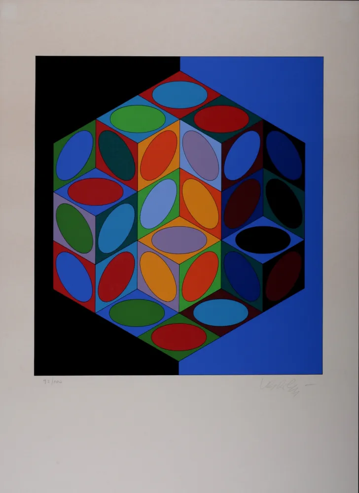 シルクスクリーン Vasarely - Idom-3