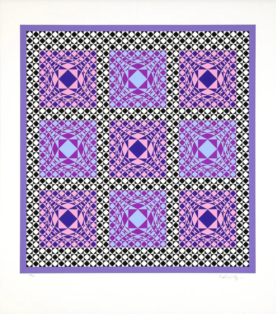 シルクスクリーン Vasarely - Jatek