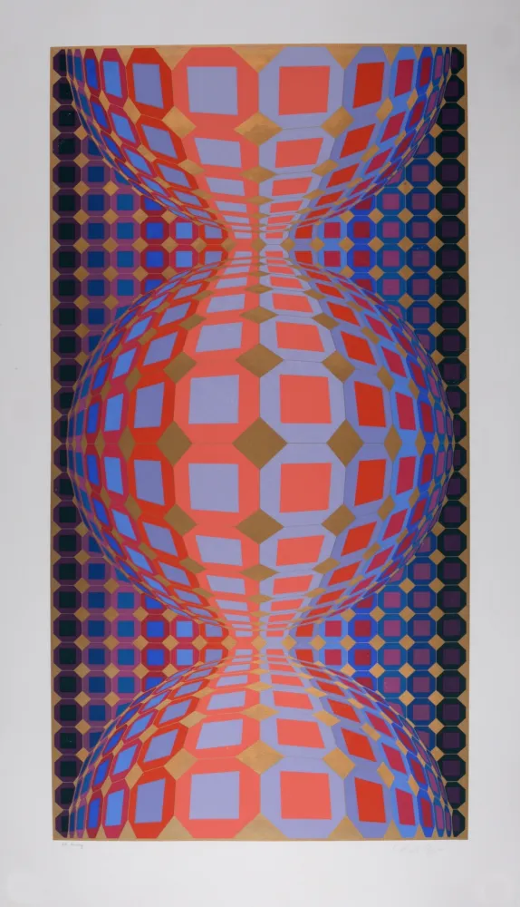 シルクスクリーン Vasarely - Kabba III, 1988 - Hand-signed