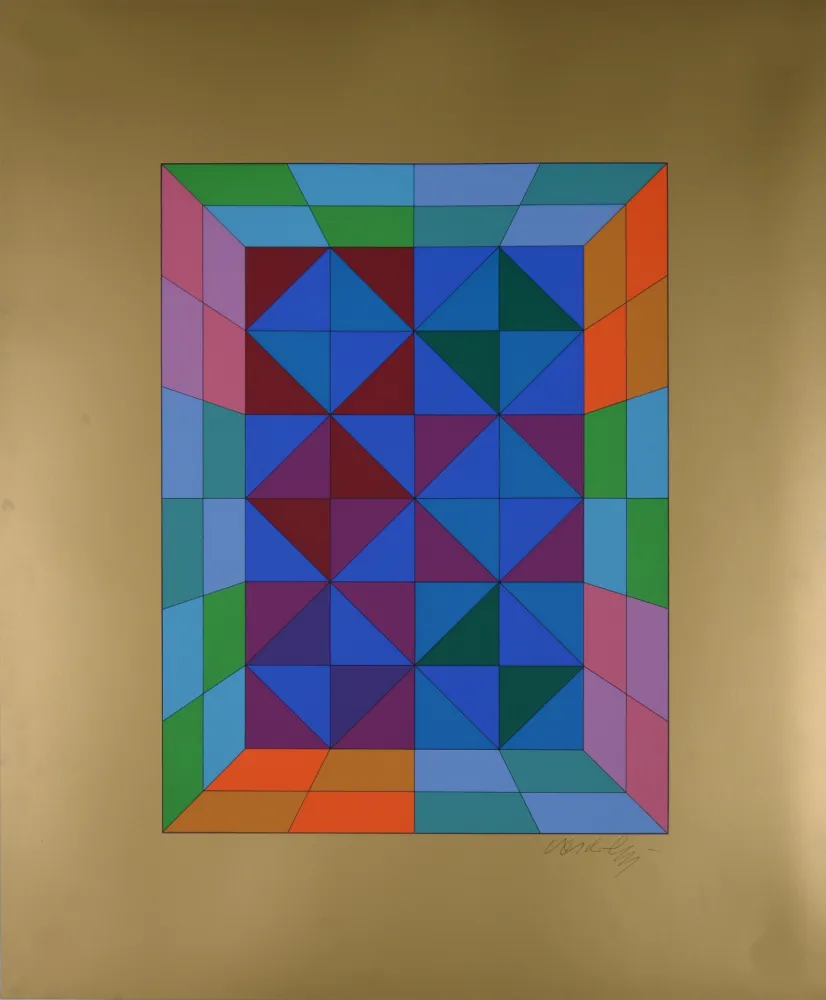シルクスクリーン Vasarely - Kapolna, 1974 - Hand-signed!