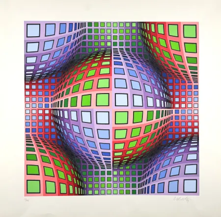 シルクスクリーン Vasarely - Lava 