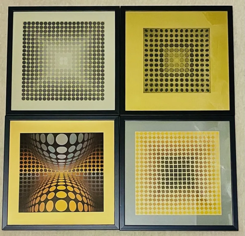 技術的なありません Vasarely - Lot Sérigraphies encadrés