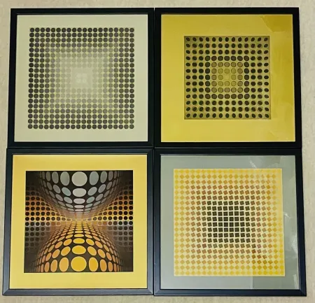 技術的なありません Vasarely - Lot Sérigraphies encadrés