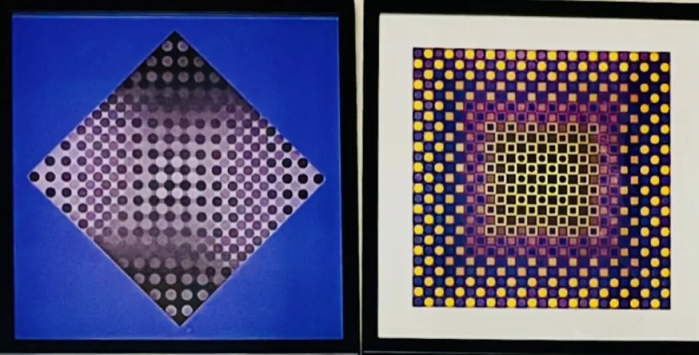 シルクスクリーン Vasarely - Lot Sérigraphies encadrés