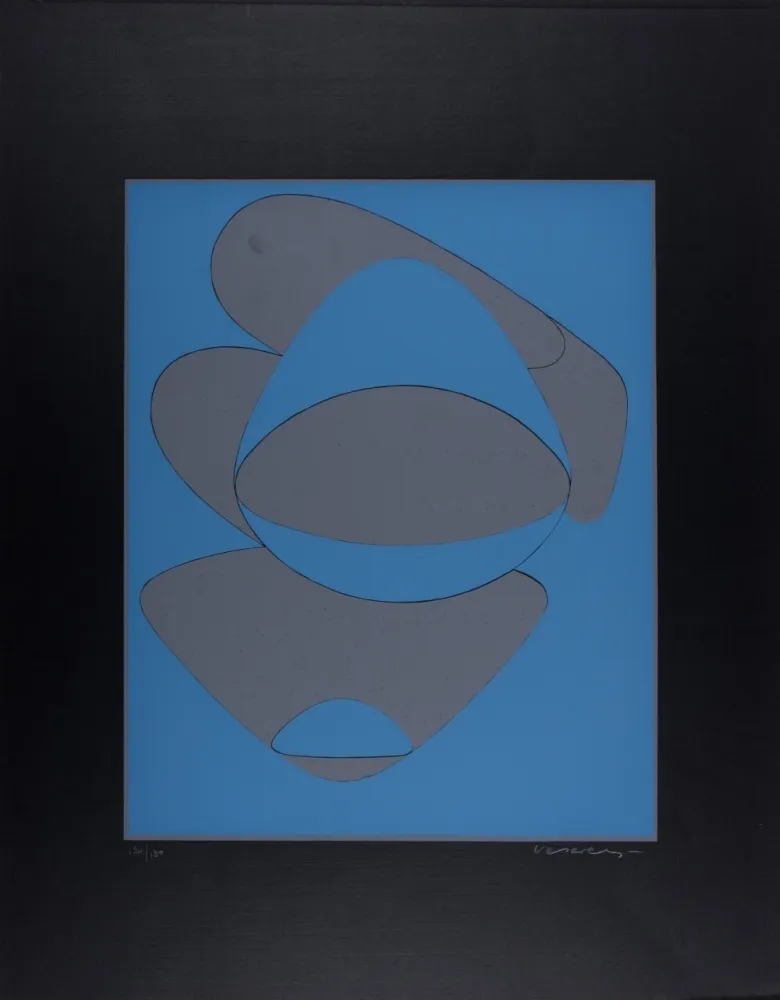 シルクスクリーン Vasarely - Mar Caribe